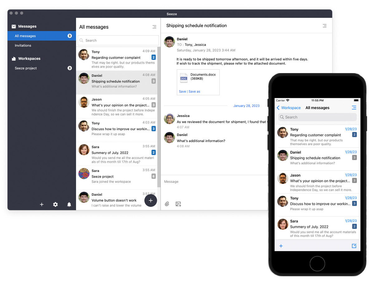 Seeze - Team Collaboration & Chat-Based Task Management Tool